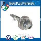 Made in Taiwan Fix Hex Head Roofing Phillips Washer Hex Washer Tap Phillips Pan Zinc Trim Head Self Drilling Tek Screw thumbnail-5