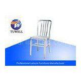 Indoor Armless Patio Aluminum Navy Chairs With Burshed Oxidized thumbnail-1