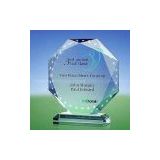 Crystal Award/Golf Trophy with Color Filled