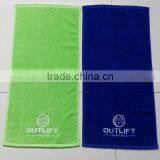 Solid color custom logo hand towel 100% cotton