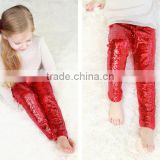 Good baby products manufactuer baby sequins Christmas red pants fashion sequins pants for children
