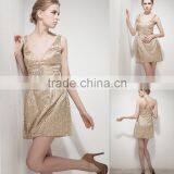 Spring New Design A-line V-neck Short/mini Sequined Evening Dress Lace Party Gowns thumbnail-3