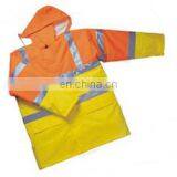 Yellow High Visibility Parka Unifoem in Workwear Rain Tacket thumbnail-1