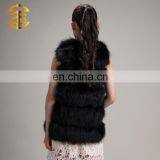 Wholesale OEM Service Genuine Raccoon Women Long Black Fur Vest thumbnail-5