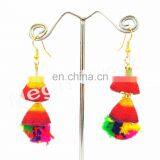 Silk Thread Drop Dangle Earrings-Multi Colored Designer Pom Pom Earrings for Stylish & Beautiful Girls Fashion Wear Boho Earring thumbnail-2