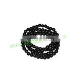 Ebony Black Dyed Wood Beads String (mala) made of fine quality handmade 8mm round black wood beads