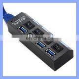 4 Ports USB 3.0 Hub With On/Off Switch for PC Desktop Laptop thumbnail-2
