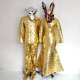 Golden Silver Colorful Disco Ball Mirror Man Dress Suit Costume for Stage Performance thumbnail-4