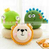 Yarncrafts Cartoon Creatures Chenille Throw Pillow Handmade Knit and Crocheted Decorative thumbnail-1