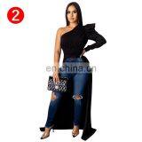 2021 Sexy One Shoulder Tube Top Elastic 100% Polyester Modal Summer Women Crop Top Fashion Clothing Women thumbnail-4