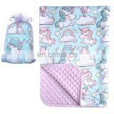 Premium Soft Plush Lightweight Unicorn Pink Minky Dot Toddler Baby Newborn Blanket 30"x40" for Girls thumbnail-2