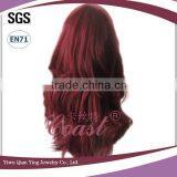 Cheap Long Big Curly Burgundy Synthetic Hair Party Wigs thumbnail-3