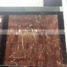 600x600 Full Body Dark Red Color Glazed Polished Porcelain Marble Design Floor Tile thumbnail-4