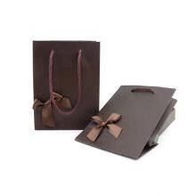 Brown Bow Jewelry Packing Box Ring Necklace Earrings Bracelet Box Gift Handbag Matching thumbnail-2