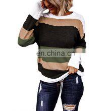 New Arrival 2021 Fashionable, Women Winter Knitted Colorblock Ladies Sweater/ thumbnail-2