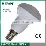 3W 230lm 3000K 120 Degree Beam Angle 200-240V Plastic Cover R39 LED Bulbs CE Approved thumbnail-1