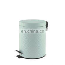 Embossing Blue Metal Trash Bin/waste Bin Advertising Trash Can thumbnail-5