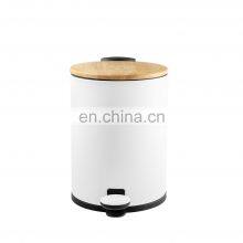 2020 Bamboo Products Wholesale Pedal Bin Waste Bin 3L 5L White Black thumbnail-2