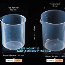 Transparent Conical Plastic Measuring Cylinder Cup With Handle, Lab Round Bottom Conical Plastic Measuring Cylinder thumbnail-2