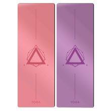 Custom Printed PU Leather Natural Rubber Yoga Mat for Fitness thumbnail-3