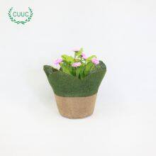 Burlap Fabric Plant Pot for Planter Jute Flower Pot Cover thumbnail-3