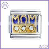 Mother's Day Mom and Flower Italian Charms in 304 Stainless Steel Bracelet thumbnail-2