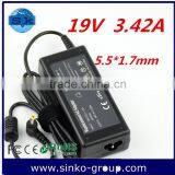 Hot Sale Factory Price Oem Switching Laptop Adapter for 19v 3.42a 5.5*1.7mm thumbnail-1