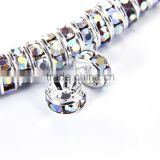 Silver Plated Crystal AB Aurore Boreale #101 Rhinestone Jewelry Rondelle Spacer Beads Variation Color and Size 4mm/6mm/8mm/10mm