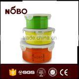 3pcs Colorize Stainelss Steel Coating Crisper Box Set With Airtight Lid thumbnail-1