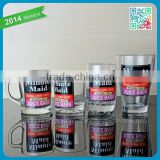 Transparent promotional juice glass cup new styles Minute Maid drinking glass cup wholesale glass drinking cup with handle