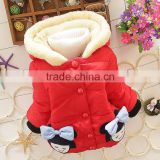 2015 factory outlet baby girl thick fleece winter coat