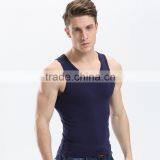 H-shaped Wide Collar Vest Muscle Vest Plain Waistcoat New Design Sexy Tight Gym Cotton Vest for Men thumbnail-2