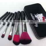 Mini 7pcs Tin Box Black Kitty Make up Bucket Brushes Makeup Sets thumbnail-3