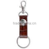 Wholesale Leather Keychain With Metal Ring, Crocodile Pattern Leather Keychain, Any Color is Available