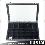 30 Cell Glass Lid Luxury Nail Art Decoration Display /jewelly Storage Box