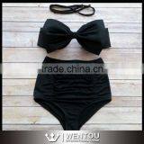 2 PCS Women Hot Sexy Vintage Push Up High Waist Bikini Set thumbnail-3