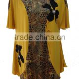 polyester 94% to spandex 6% leopard print ladies tops YLD 0073