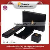 Best seller wholesales black color elegant luxury packaging for set jewelry with lock