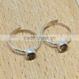 Summer Beauty !! Brown CZ 925 Sterling Silver Toe Ring, 925 Silver Jewelry, Wholesale Gemstone Toe Rings thumbnail-1