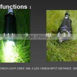 the Most Powerful Police Flashlight,XML 2 LED 10W,1200LUMEN,3PCS ICR26650 RECHARGEABLE BATTERY,5000MAH.IP65 Waterproof