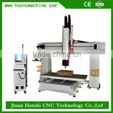 jinan manufactory good quality cnc 5 axis HS1224 desktop cnc 5 axis 3d wood making machine