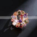 Hot Sale Unique Fashion Multicolor 18K Rose Gold Plated AAA Zircon Engagement Weddding Bijoux Rings Fine Jewelry thumbnail-5