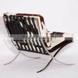 Luxury Furniture Wholesale Reclining Chair Leather Barcelona Chair Knock off Cowhide Dining Chair thumbnail-5