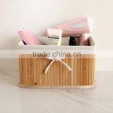 Foldable Bamboo Woven Laundry Basket With Cover thumbnail-3