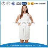 Short Sleeve White Women One-piece Dresses With Pockets thumbnail-1