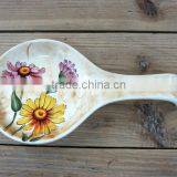 Wholesale handpaint daisy ceramic spoon rest