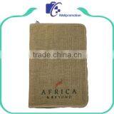 New Style Jute Passport Holder Travel Passport Wallet With Zipper thumbnail-5