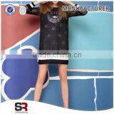 2015 Most Popular Star Black Stylish Printing Organza