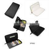 Zipper Saffiano Leather Card Ticket Passport Holder With Big Capacity