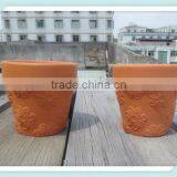 Terracotta Emboss Flower Pot With Flower Emboss thumbnail-1
